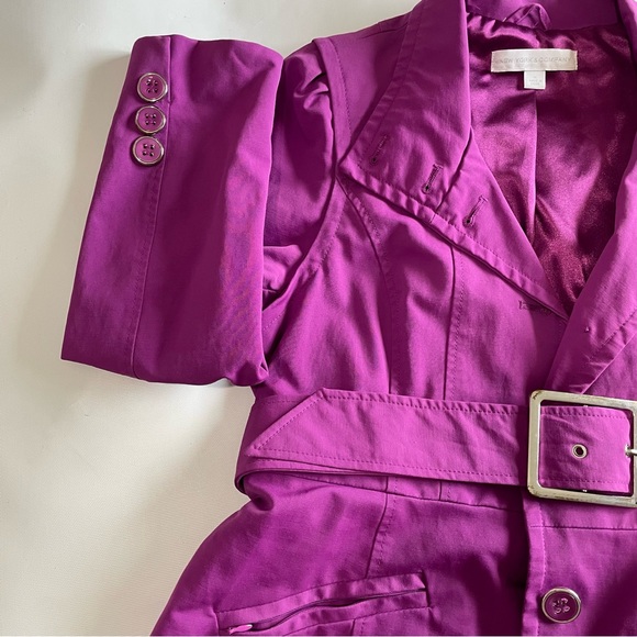 Pre-Owned New York & Company Purple Trench Coat, Size Medium - Picture 7 of 16